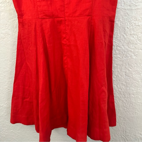 Boden Fit-and-Flare Linen Mini Dress In Vermillion Red - Picture 8 of 13